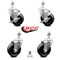 Service Caster 4 Inch Phenolic Wheel Swivel 12mm Threaded Stem Caster Brakes SCC, 2PK SCC-TS20S414-PHR-M1215-2-TLB-2 - alternate 3
